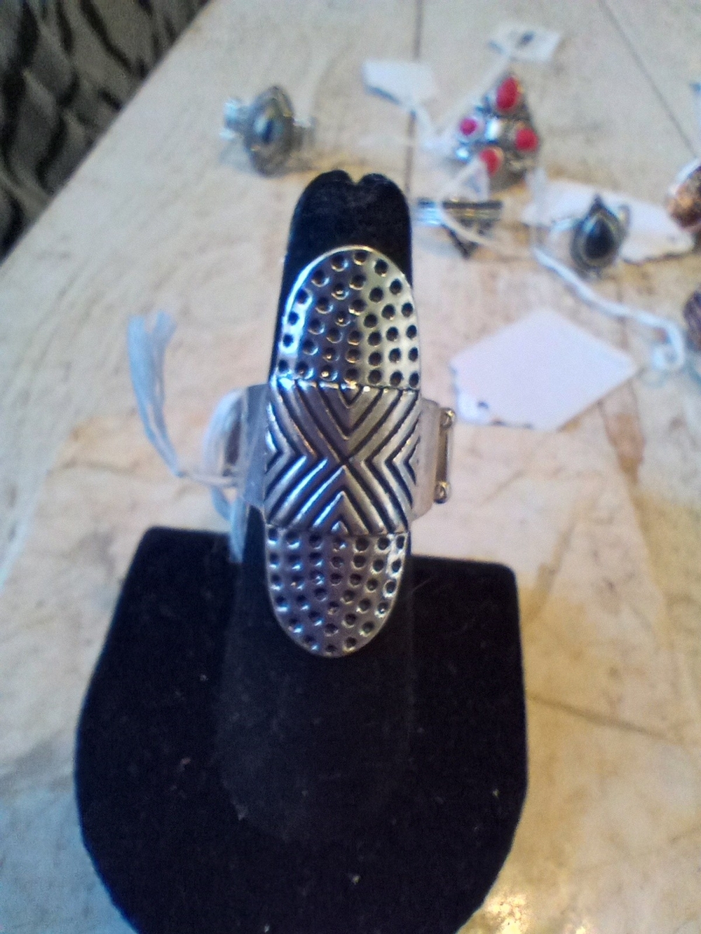 paparazzi Silver Textured Oval Statement Ring
